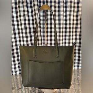 Kate Spade Staci Large "Enchanted Green" Saffiano Leather Tote